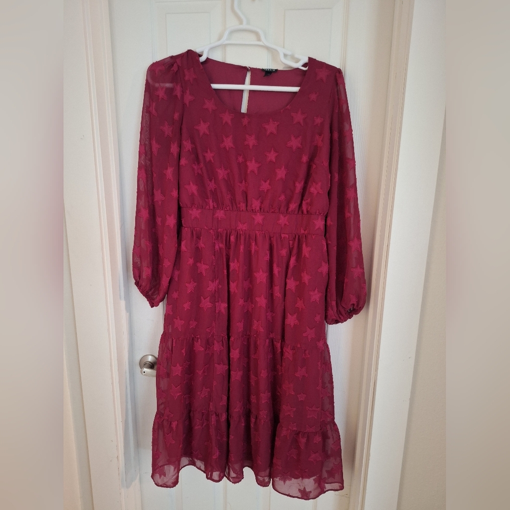 Torrid Berry Red Star Pattern Dress